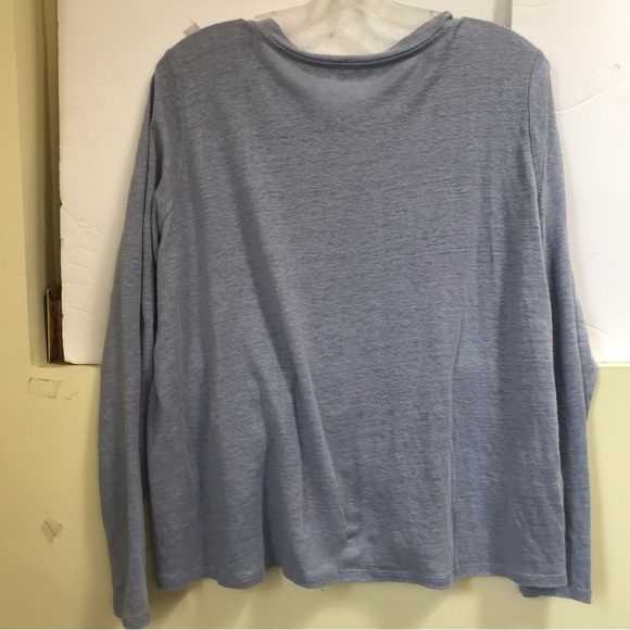 Eileen Fisher Organic Linen Jersey Crew Neck Top T Shirt Knit Sweater Minimalist - Picture 4 of 12